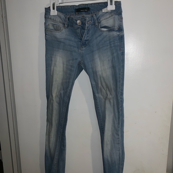 blue jeans with zippers